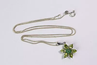 QVC - 925 Sterling Silver Green Gemstone Necklace • £6