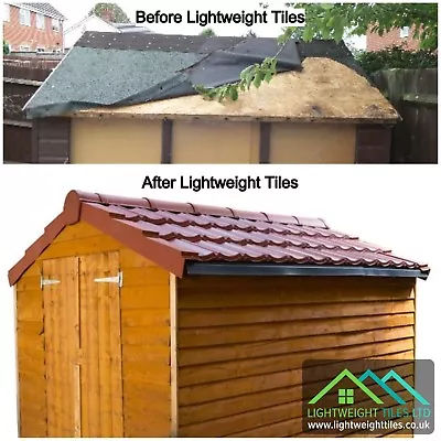 £429.99 • Buy SHED ROOF TILE KIT 10x8|Recycled Plastic Roof Tile Sheets|Ridge|DryVerge|Screws