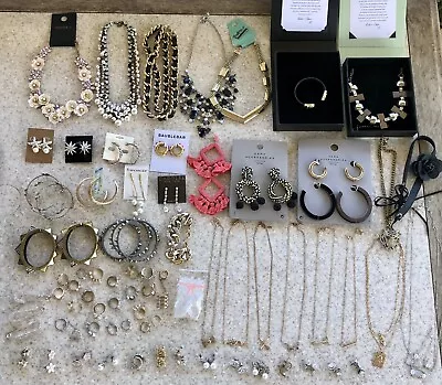 $179.95 • Buy Huge Jewelry Lot - 77 Items! Earrings Necklaces Bracelets Rings BaubleBar Zara