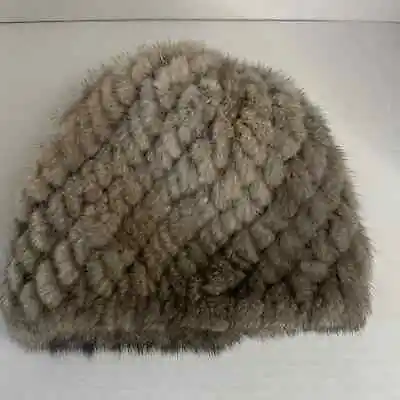 Pologeorgis Taupe Woven Mink Fur Cap NWT • $150