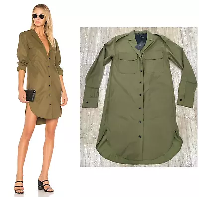 NWT Rag & Bone $425 Rag & Bone Mason Shirt Dress In Olive Size: Medium • $89.90