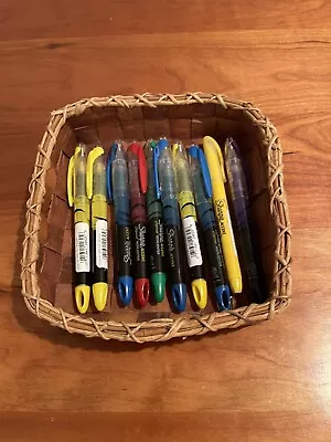 Swedish Vintage Birch Bark Woven Basket Tray With Sharpie Accent Highlighters • $35