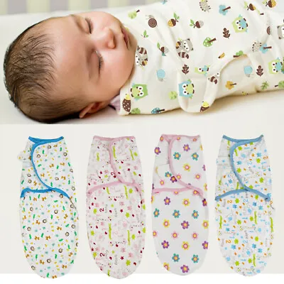 Newborn Baby Swaddle Blanket Easy Adjustable Infant Sleep Sack Wrap 0-6 Months • £4.79