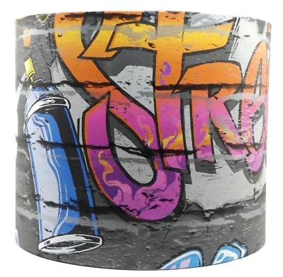 Graffiti Lampshade Ceiling Light Shade Boys Girls Bedroom Skate Park Brick Urban • £27.99
