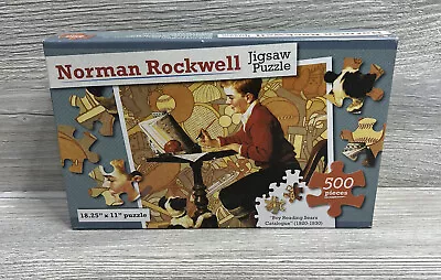 NORMAN ROCKWELL  Puzzle 500 Pcs  Boy Reading Sears Catalogue  18  X 11  Sealed • $9.99