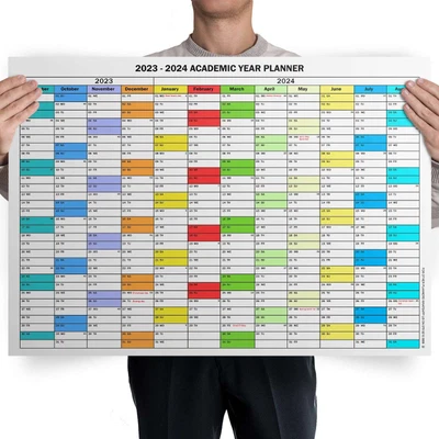 £3.49 • Buy MID YEAR PLANNER  2023 2024 - Year Student Wall Planner Calendar A1 A2