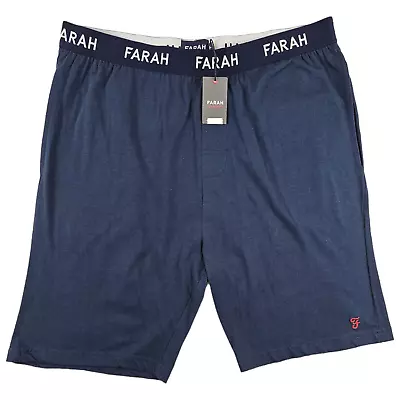 Farah Mens Navy Blue Elasticated Lounge Shorts Size XL • £15