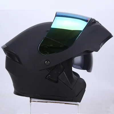 DOT Approved Motorcycle Helmet Full Face Dual Visor Lens Modular Flip Up Helmets • $60.99