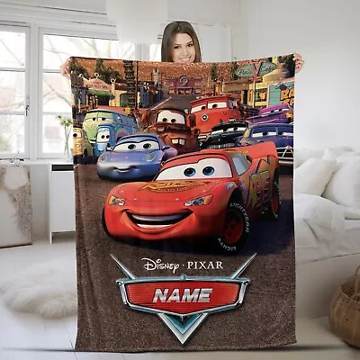 Personalized Name Cars Movies Blanket  Lightning MCQueen Baby Blanket Disney • $54.98