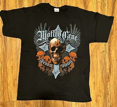 MOTLEY CRUE FEST 2 Bootleg Concert T-shirt NOS 2009 M Black RARE Heavy Metal Tee • $7.99