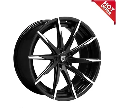 4ea 20x8.5/20x10 Staggered Lexani Wheels CSS-15 Black W Machined Tips Rims (s1) • $1717