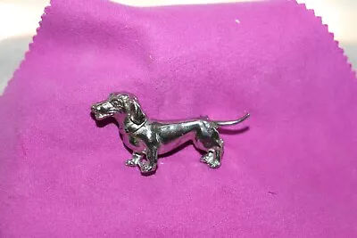 Vintage Dachshund Dog Brooch Lapel Pin Metal • $19.95