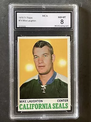 1970-71 Topps #74 Mike Laughton Seals Graded NM-MT MCA 8 • $7.95