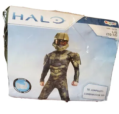 Halo Master Chief Child's Costume Large 10 - 12 With Muscles Padded Jumpsuit • $29