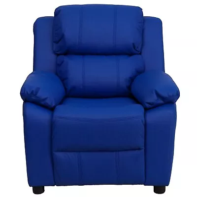 Flash Furniture Deluxe Contemporary Heavily Padded Vinyl Kids Recliner W/Storage • $274.38