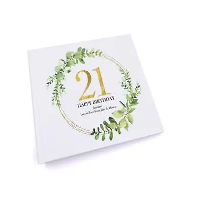Personalised 21st Birthday Gift For Her Photo Album Gold Wreath Design UV-680 • £15.49