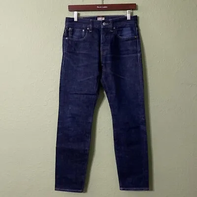 JCrew 484 Slim Fit Raw Indigo Japanese Selvedge Cotton Denim Jeans Sz 29x28 • $48.96