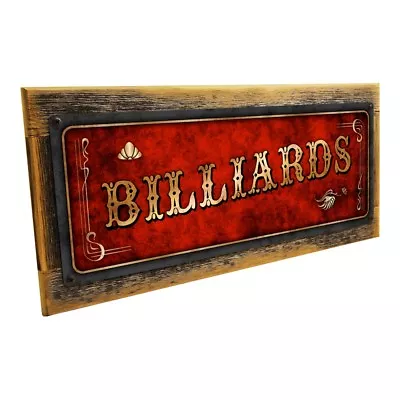 Red Billiards Metal Sign; Wall Decor For Mancave Den Or Gameroom • $36.99