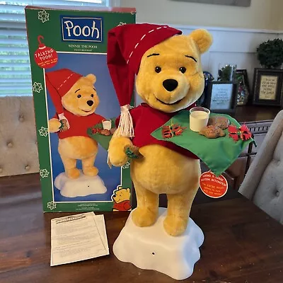 Vintage Telco Christmas Pooh Talking Animated 21” Motionette W Box! Milk Cookies • $62