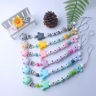 Dummy Clip Baby Boys Girls Pacifier Soother Chain Holder Strap Clips Silicone • $8.90