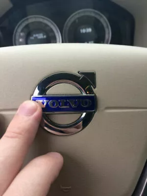 VOLVO XC60 Steering Wheel Airbag Emblem 46x10mm Badge Metal Sticker Logo • $13.95