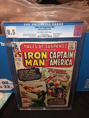 TALES OF SUSPENSE 61 CGC 8.5 Iron Man Captain America Thor Hulk Avengers • $124.72