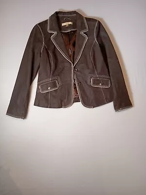 Motto Women's Long Sleeve Brown Leather Jacket Size S • $23.99