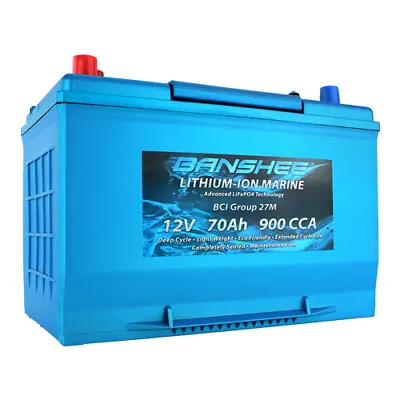 Deep Cycle Lithium-Ion True Marine Dual Terminal Battery With Emergency Start • $645.88