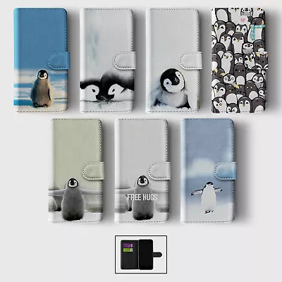 Case For Samsung S20 S10 S9 S8 Plus Wallet Flip Phone Cover Cute Baby Penguins • £8.99