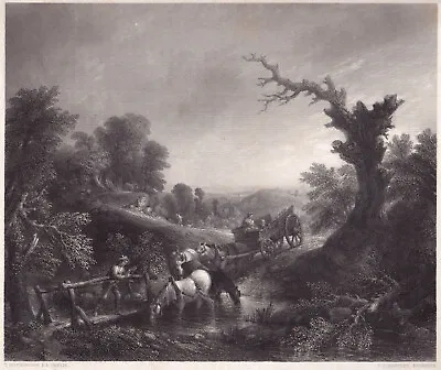 £31.57 • Buy  The Creek On The Way  Engraving By J.C. Bentley To T.Gainsborough, London Circa 1849