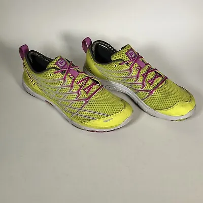 Merrell Road Glove Dash 3 Vibram Yellow Pink Women's Size 9.5 Running Shoes • $39.99