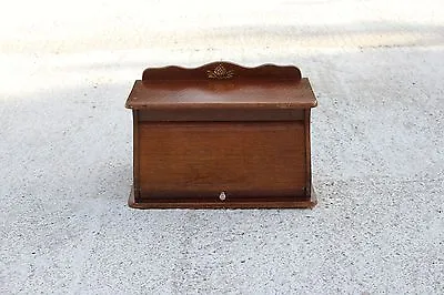 Lovely Vintage Wooden Roller Shutter Cabinet Kitchen With Brass Ornament #726 • $180