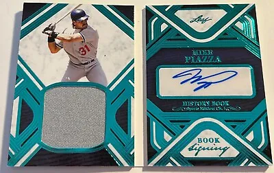2023 Leaf History Book MIKE PIAZZA Dodger Booklet Game Jersey Autograph Auto 5/5 • $129.95