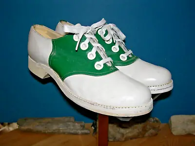 1940/50's Green And White Saddle Shoes  US  Women's 5 C • $88