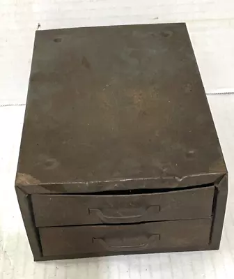 Vintage Metal 2 Drawer Cabinet  Small Parts Storage  8  X 5.75  X 3.25  • $29.95