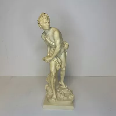 Vintage Art Sculpture A Santini David Ready To Slay Goliath Classic Figure Italy • $32.99