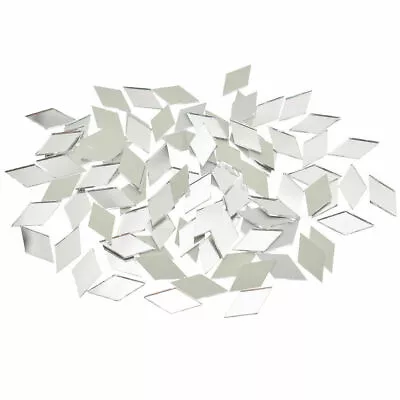 100Pc/Pack Glass Mirror Mosaic Tiles Bulk Diamond Shape Art Home Decor Decal DIY • £1.99