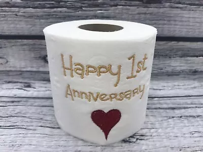 £6.50 • Buy Novelty Embroidered Toilet Roll, Joke Gift, 1st Wedding Anniversary, Paper