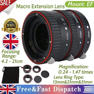 Macro Lens Extension Tube For Canon EF EF-S Camera Auto Focus TTL Ring Adapter • £14.16