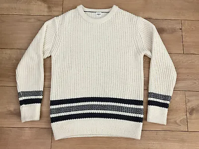 EDIFICE 1994 Wool Chunky Knit Jumper Sweater Cream Japan Winter Mens Size Small • £39.99