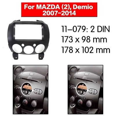 2 DIN Car Radio Frame Fascia Panel Trim 7INCH BLACK For Mazda 2/Demio 2007-2014 • $39.77