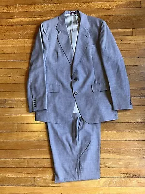 VINTAGE Hart Schaffner & Marx Custom Tailored Suit Men’s Grey Striped 42L 36W • $85