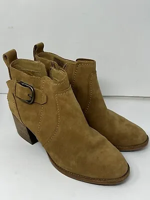 UGG Leahy Ankle Boots Stacked Block Heel  Chestnut Real Suede Size 11 • $37.76