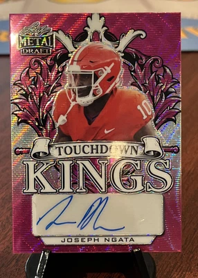 $15 • Buy 2022 Leaf Metal Draft Touchdown Kings Pink Prismatic /15 Joseph Ngata Auto