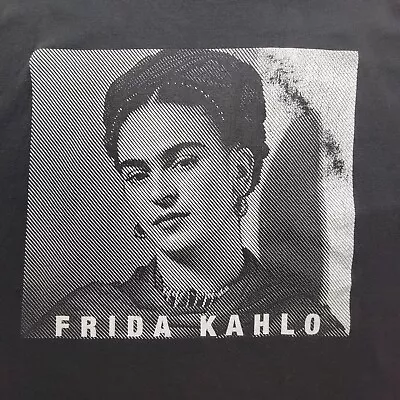 Frida Kahlo Mens Shirt Large Black Fade Portrait Line Art Beauty Artist Braided • $15.74