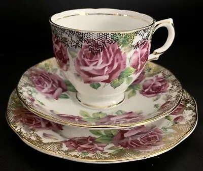 Salisbury Juliana Rose Tea Cup Saucer Plate Trio Made In England VGC • $39