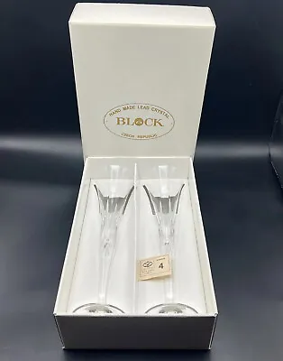 $58.65 • Buy Block Crystal Champagne Flutes Spellbound 11.5  NOS Wedding Vintage