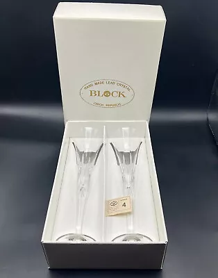 $58.65 • Buy Block Crystal Champagne Flutes Spellbound 11.5  NOS Wedding Vintage