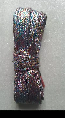 Glitter Wide Shoelaces Metallic Color Fancy Dress Party Funky Sparkly Laces 1.1M • £2.99