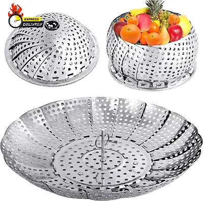 Veggie Vegetable Steamer Basket Folding Steaming Basket Metal Stainless Steel  • $11.29